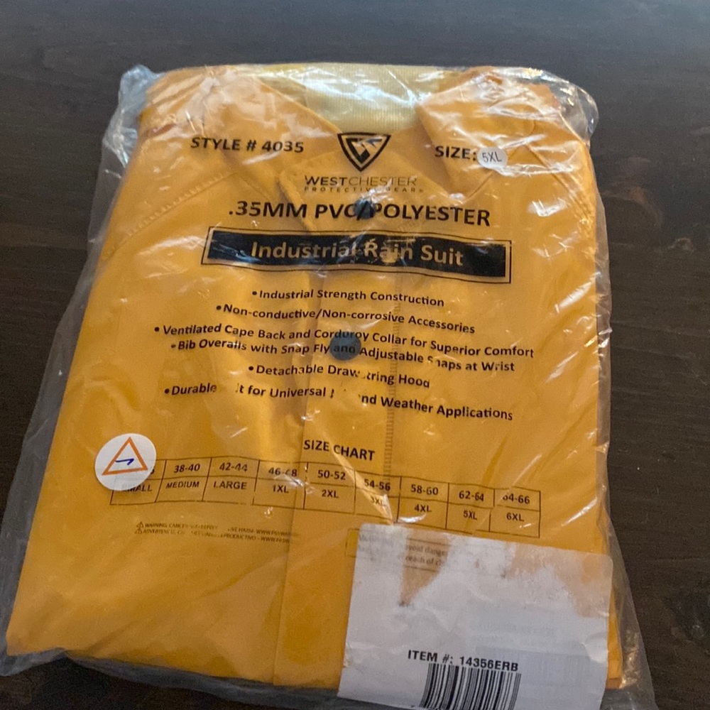 NWOT Westchester protective gear industrial rain suit size 5x